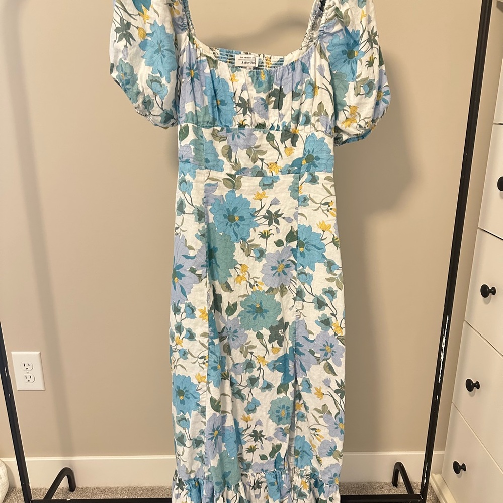 & Other Stories Blue Floral Midi Dress